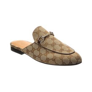 Gucci Princetown Gg Canvas Mule, Beige